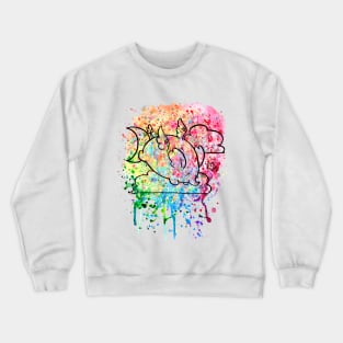 Angel Elephant Rainbow Paint Splatter Crewneck Sweatshirt